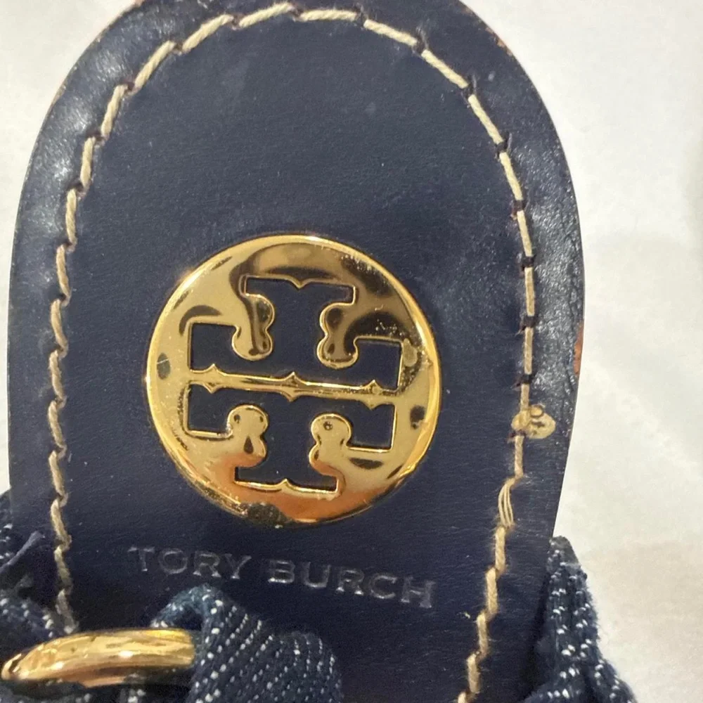 NEW Tory Burch “Beckett” Denim Wedge Sandals SZ 9
